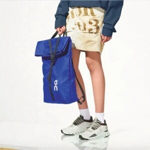 On Running On Cloud Royal Blue Canvas Ambassador Backpack Gym Tote Fold Shoe Bag